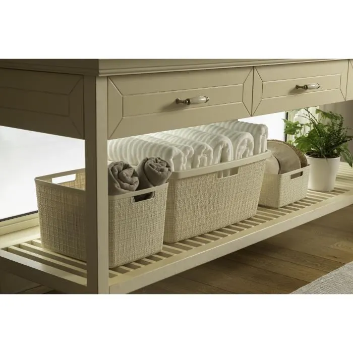 Curver Corbeille à linge en jute, 46 litres, couleur beige