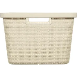Curver Corbeille à linge en jute, 46 litres, couleur beige