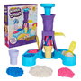 Spin Master Kinetic Sand Machine à Glaces 6068385 - Station de Glaces Souples avec Sable Bleu, Blanc, Rose - Jeu Créatif pour Enfants 5 Ans et Plus