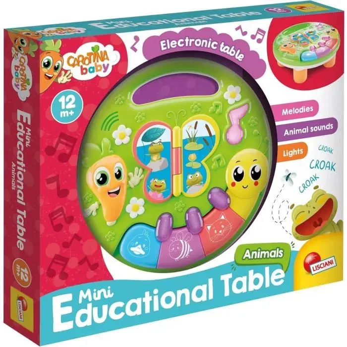 Lisciani Giochi - Table éducative interactive CAROTINA BABY Animaux pour bébé dès 12 mois, sons animaux, mélodies et livre Lisciani Giochi - Table éducative interactive CAROTINA BABY Animaux pour bébé dès 12 mois, sons animaux, mélodies et livre