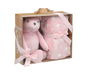 KioKids - Ours en peluche rose avec couverture étoilée pour bébé, doudou d'attache et cadeau naissance - 25 cm, 100% polyester