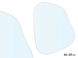 Giftdecor Miroir Forme Abstraite Blanc 66x53 cm Plastique et Verre (Set de 6)