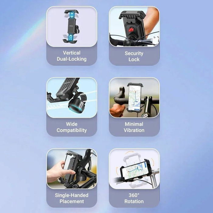 Support Smartphone pour Vélo Vention KSFB0 Noir