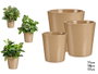 Ibergarden Set de 3 pots coniques en céramique beige 11 cm, 14 cm, 17 cm (Set de 6)