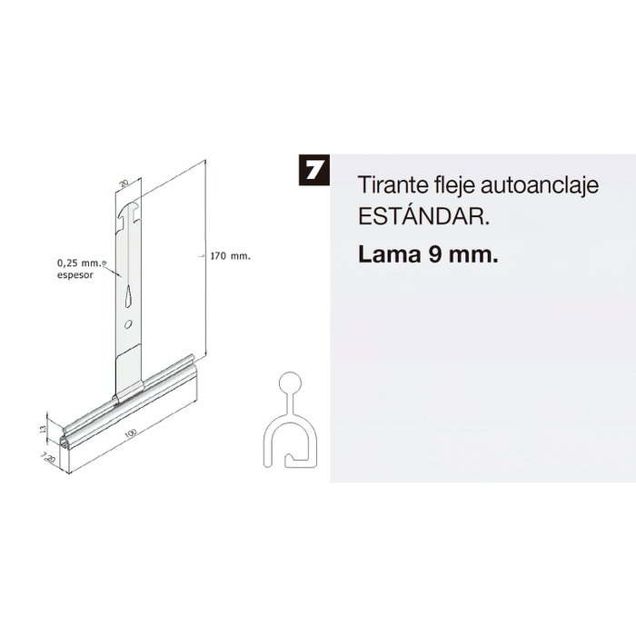 WOLFPACK LINEA PROFESIONAL Attache tablier volet à clipper standard 117 argentée