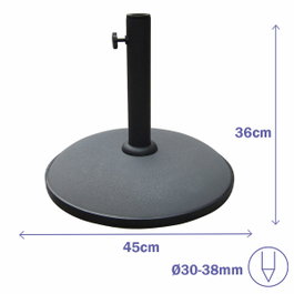 Marbueno Base de Parasol Ronde en Ciment Gris 20kg