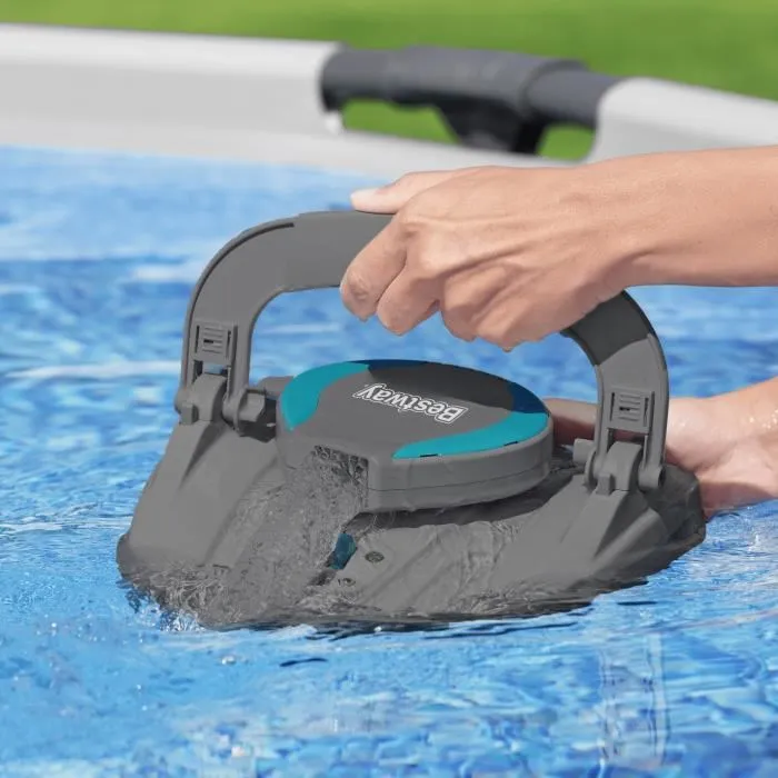 Bestway Robot aspirateur de piscine Agathe Rechargeable et autonome Nettoyage du fond Plat pour piscine jusqu'à 15 m²