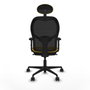 Piqueras y Crespo Chaise de Bureau avec Appui-tête Jorquera 2D036N1 Jaune