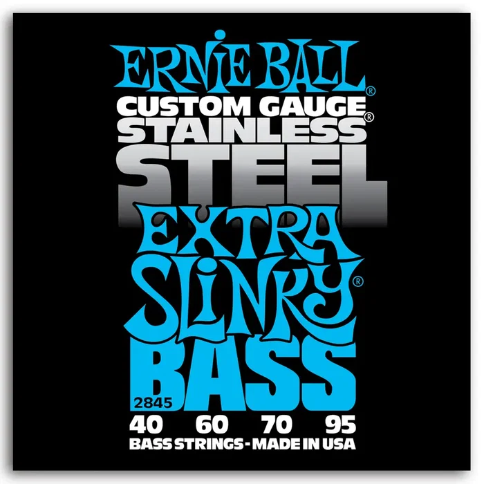 Ernieball Set Bajo Slinky S.Steel Extra 40-95 Cordes de Guitare Basse Acier Inoxydable