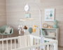 KioKids Mobile de berceau musical avec peluches en coton - Salvia