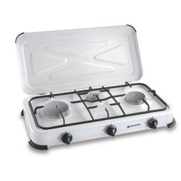 Kemper Cuisinière à gaz 3 brûleurs, blanc
