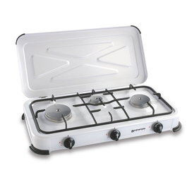 Kemper 3 feux Table de cuisson gaz butane/propane blanche 600 x 340 x 100 mm