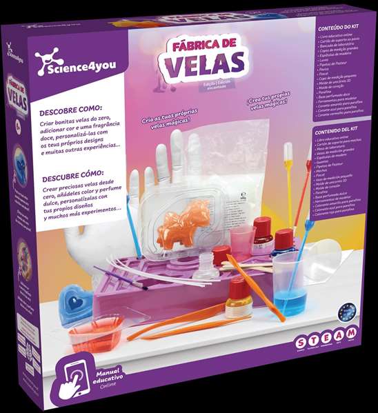 Science for You - Jeu Fábrica de Velas 3D, Kit de Création de Bougies Colorées et Parfumées avec Moules 3D (29x30x6 cm) Science for You - Jeu Fábrica de Velas 3D, Kit de Création de Bougies Colorées et Parfumées avec Moules 3D (29x30x6 cm)