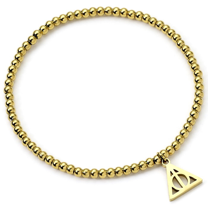 THE CARAT SHOP - Bracelet Reliques de la Mort Harry Potter en acier inoxidable plaqué or - Hipoallergénique - 18 cm