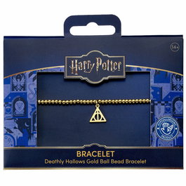 THE CARAT SHOP - Bracelet Reliques de la Mort Harry Potter en acier inoxidable plaqué or - Hipoallergénique - 18 cm