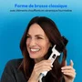 Medion MD19859 Brosse lissante chauffante en céramique/tourmaline - 46 W - 5 niveaux température 165 à 210°C - Fonction ionique - Arrêt automatique - Blanc