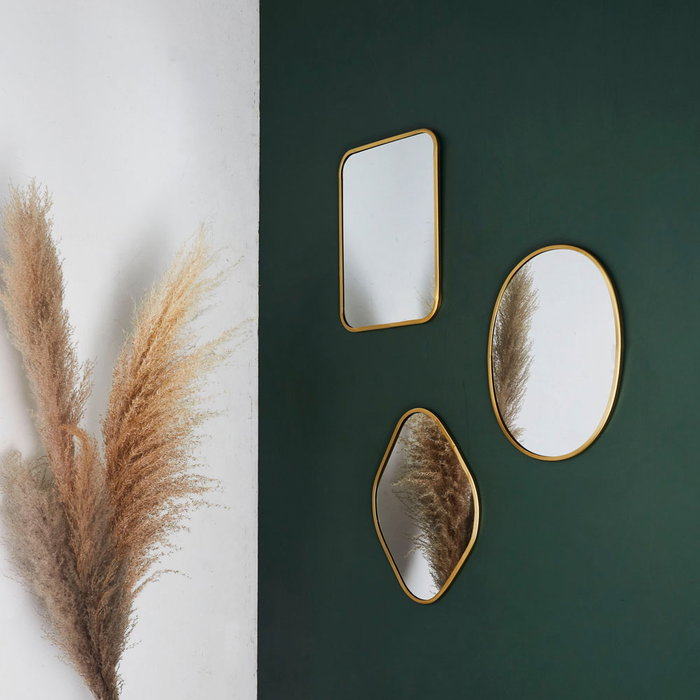 Home Deco Factory Miroir Ovale Doré 34x25 cm Home Deco Factory Miroir Ovale Doré 34x25 cm
