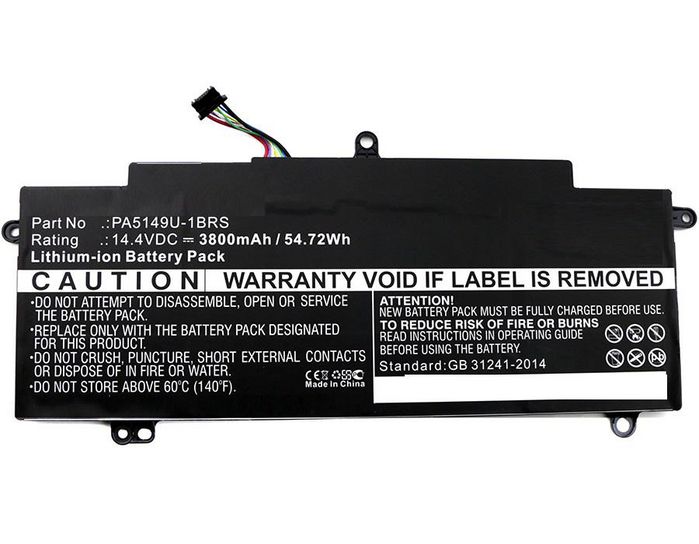 CoreParts Batterie Ordinateur Portable Li-ion 54.72Wh 14.4V 3800mAh Noir pour Toshiba Tecra Z40-A-10K Z40-A-10T Z40-A-10X Z40-A-110 CoreParts Batterie Ordinateur Portable Li-ion 54.72Wh 14.4V 3800mAh Noir pour Toshiba Tecra Z40-A-10K Z40-A-10T Z40-A-10X Z40-A-110