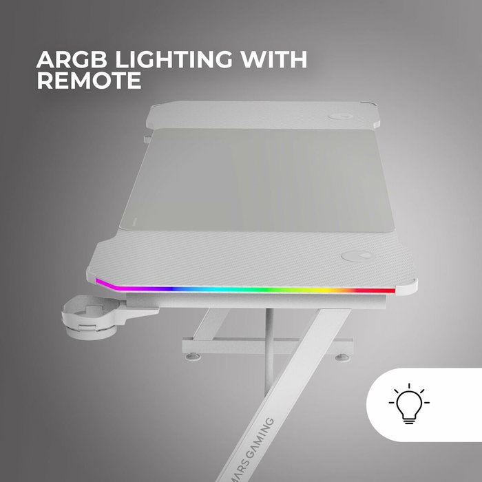 Bureau Gaming Mars Gaming ERGO Blanc 140 x 60 cm