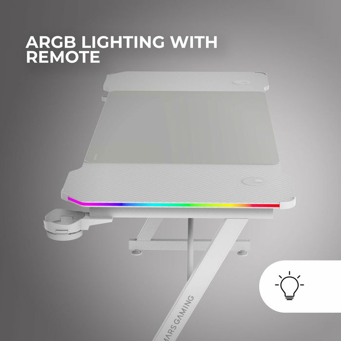 Bureau Gaming Mars Gaming ERGO Blanc 140 x 60 cm