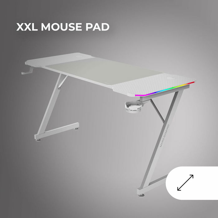 Bureau Gaming Mars Gaming ERGO Blanc 140 x 60 cm