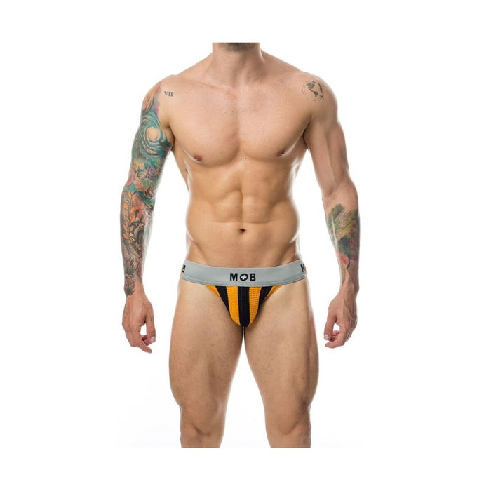 Tanga Mob Eroticwear Noir Orange XL