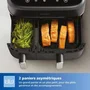 Philips NA351/00 - Friteuse sans huile Airfryer Double Panier 9L, 2750W, 8 préréglages, Synchronisation des cuissons, Noir/Argent