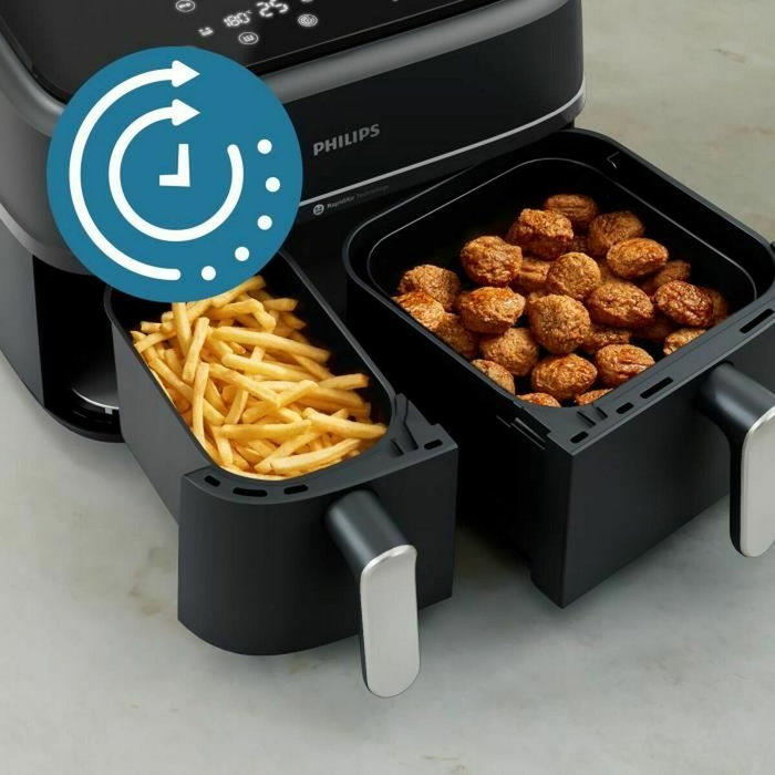 Philips Airfryer Série 3000 NA351/00 Double Panier 9L Noir/Argenté Philips Airfryer Série 3000 NA351/00 Double Panier 9L Noir/Argenté