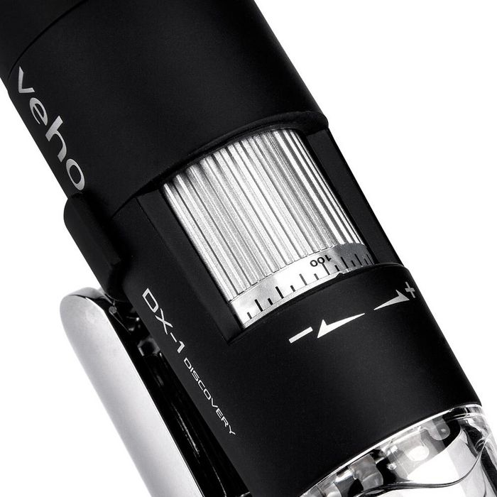 Veho DX-1 Microscope USB numérique 2MP avec zoom 200x, vidéo, 8 LED et logiciel de calibrage - Compatible Windows et Mac