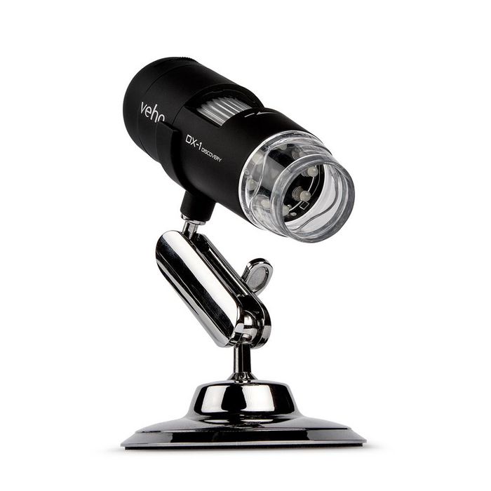 Veho DX-1 Microscope USB numérique 2MP avec zoom 200x, vidéo, 8 LED et logiciel de calibrage - Compatible Windows et Mac