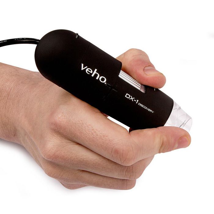 Veho DX-1 Microscope USB numérique 2MP avec zoom 200x, vidéo, 8 LED et logiciel de calibrage - Compatible Windows et Mac