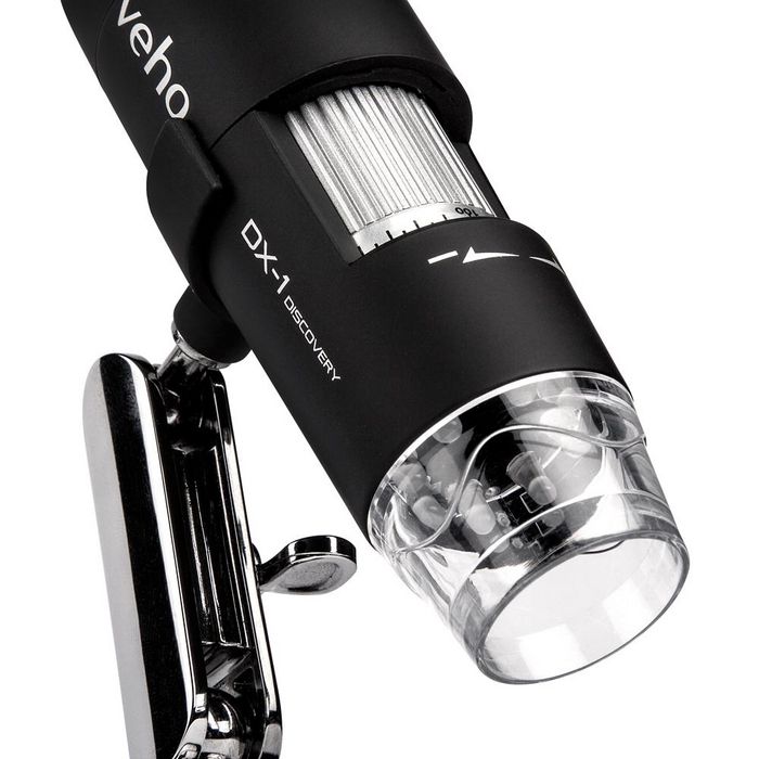 Veho DX-1 Microscope USB numérique 2MP avec zoom 200x, vidéo, 8 LED et logiciel de calibrage - Compatible Windows et Mac