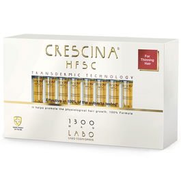 Labo Crescina Transdermic HFSC 1300 - Sérum en ampoules pour cuir chevelu pour hommes, stimulation de la croissance des cheveux - 20 ampoules de 3.5 ml