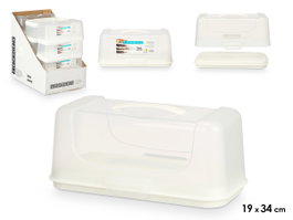 LEKNES Porte-tarte rectangulaire blanc-transparent