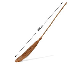 Atosa Balai de sorcière fin marron avec manche noir 100cm