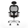 Piqueras y Crespo 3D086N1 Chaise de Bureau avec Appui-tête Blanc Marron