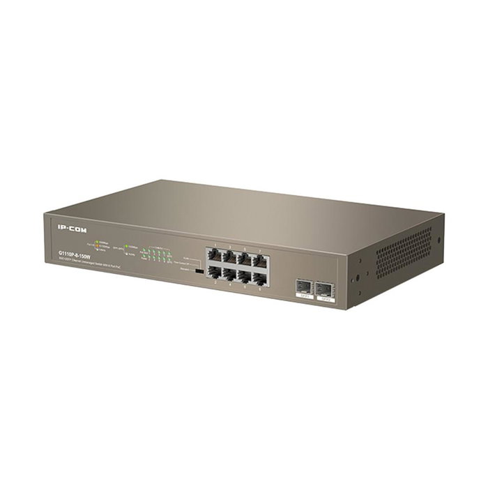 IP-COM G1110P-8-150W Switch Ethernet non géré 8 ports Gigabit PoE 130W + 2 SFP, 10 ports, rack 1U
