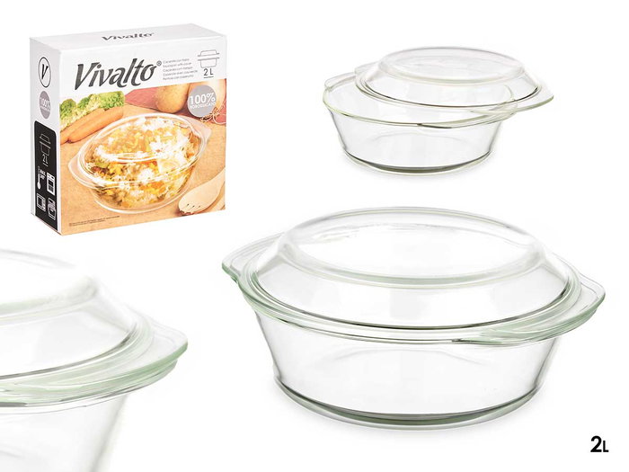 VIVALTO Cacerola en Borosilicate Transparente 2L VIVALTO Cacerola en Borosilicate Transparente 2L