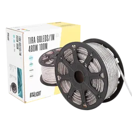 BX3 BX3-2203528-60100MCW: Bande LED 480W 24000lm 6000K IP65, 100m 60 LED/m SMD3528 220V, 40000h, pour intérieur et extérieur