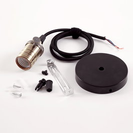 Pendel E27 Câble 1000mm 0,75mm En Tissu- Rosette/Commutateur