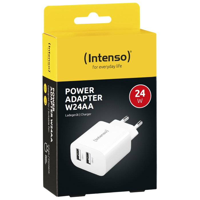 Intenso Cargador pared W24AA 2x USB-A blanc