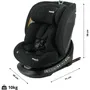 Nania Phoenix Siège Auto Évolutif i-Size Pivotant 360° Groupe 0/1/2/3 jusqu'à 12 ans avec Système ISOFIX et Harnais 5 Points - Noir