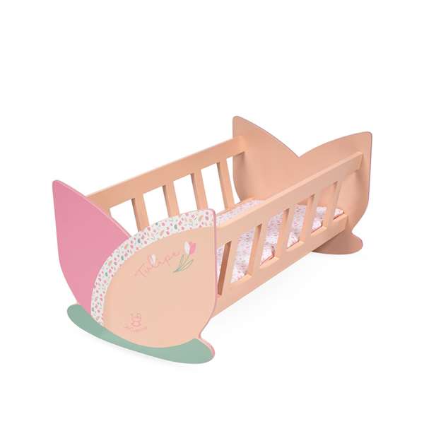 Decuevas Lit bébé en bois Tulipe pour enfant à partir de 3 ans - Dimensions : 49.50 x 28 x 24 cm - Assemblage nécessaire
