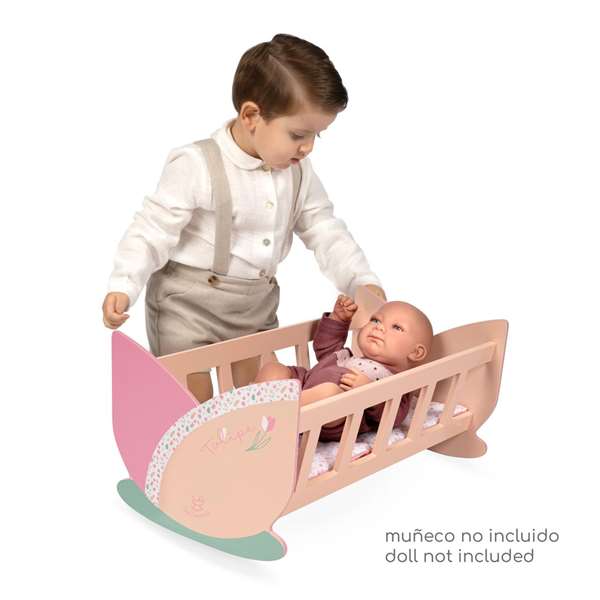 Decuevas Lit bébé en bois Tulipe pour enfant à partir de 3 ans - Dimensions : 49.50 x 28 x 24 cm - Assemblage nécessaire