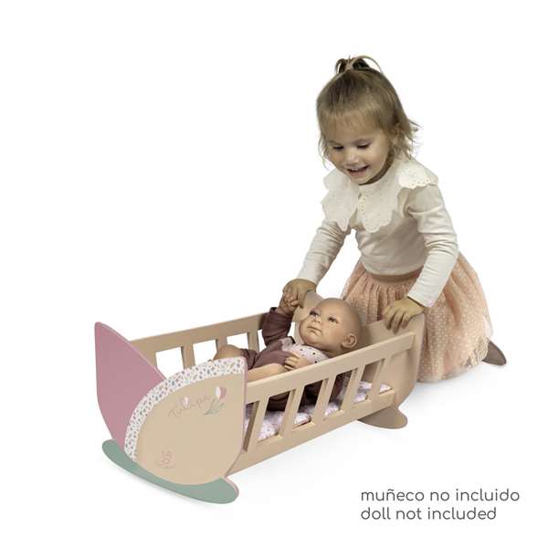 Decuevas Lit bébé en bois Tulipe pour enfant à partir de 3 ans - Dimensions : 49.50 x 28 x 24 cm - Assemblage nécessaire