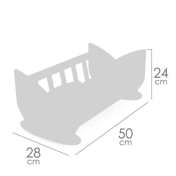 Decuevas Lit bébé en bois Tulipe pour enfant à partir de 3 ans - Dimensions : 49.50 x 28 x 24 cm - Assemblage nécessaire
