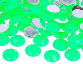 Innspiro Gemas decorativas acrílicas cercle vert fluor 18mm, 200 unités