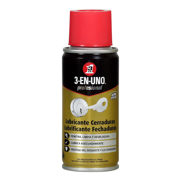 3 En 1 Lubrifiant pour serrures 100 ml 34463 Spray 3-en-1 antidérapant et anti-corrosion 3 En 1 Lubrifiant pour serrures 100 ml 34463 Spray 3-en-1 antidérapant et anti-corrosion