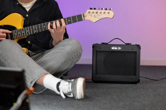 EKO Ampli Guitare Combo BS15 Black Stealth 1x8" - 15W, 2 Canaux Clean/Drive Noir