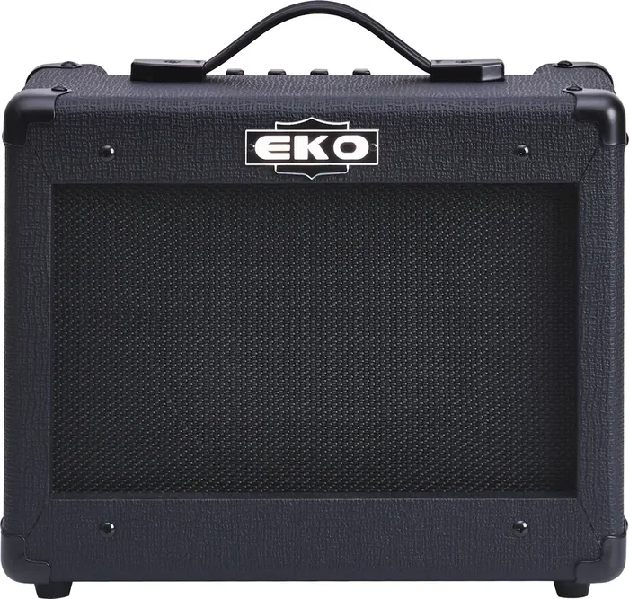 EKO Ampli Guitare Combo BS15 Black Stealth 1x8" - 15W, 2 Canaux Clean/Drive Noir